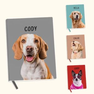 Personalized Cute Pet Portrait A5 Notebook with Name Birthday Gift for Pet Lovers