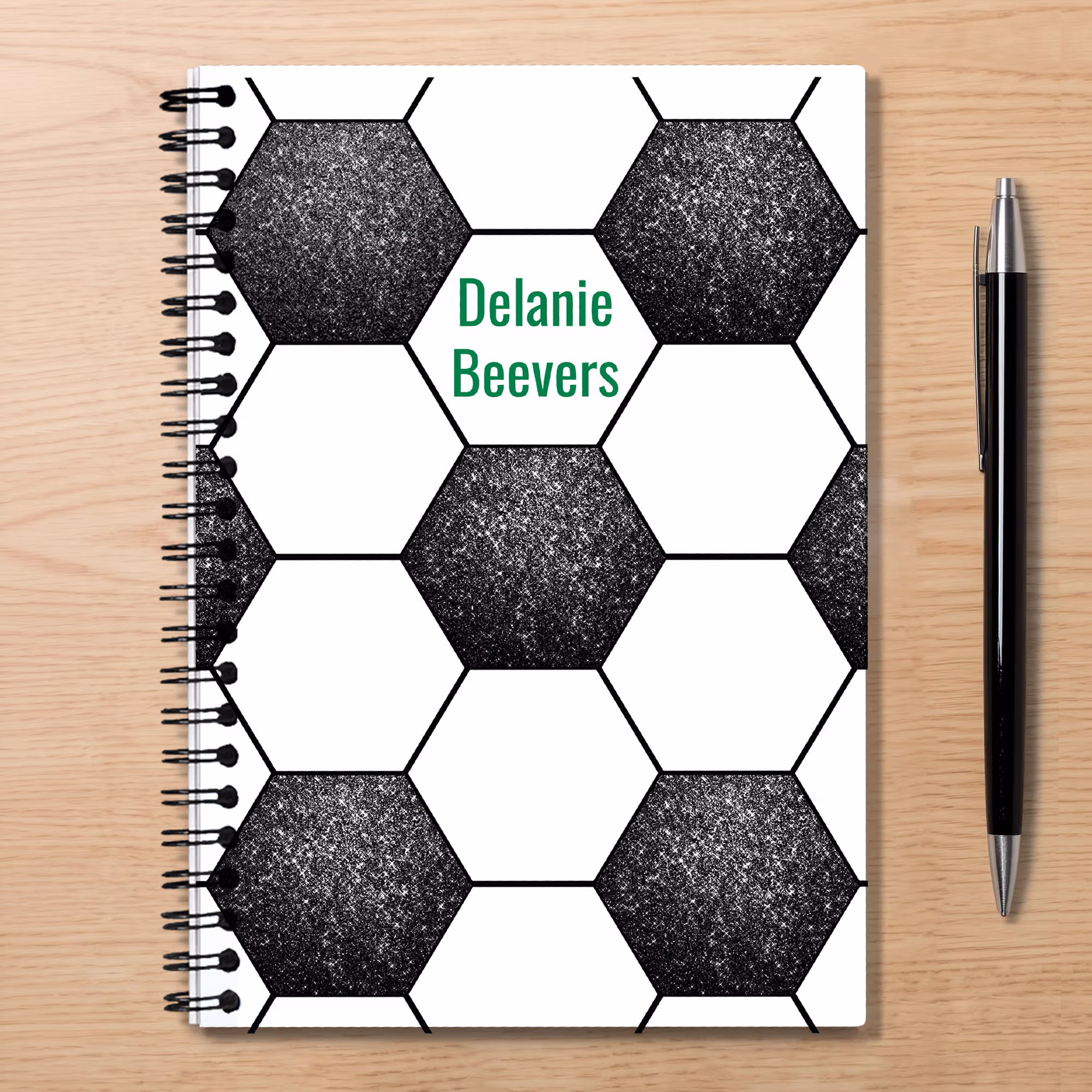 Personalized Football Spiral A5 Notebook with Name Daily Use Back to School Birthday Gift for Kids Sports Lovers