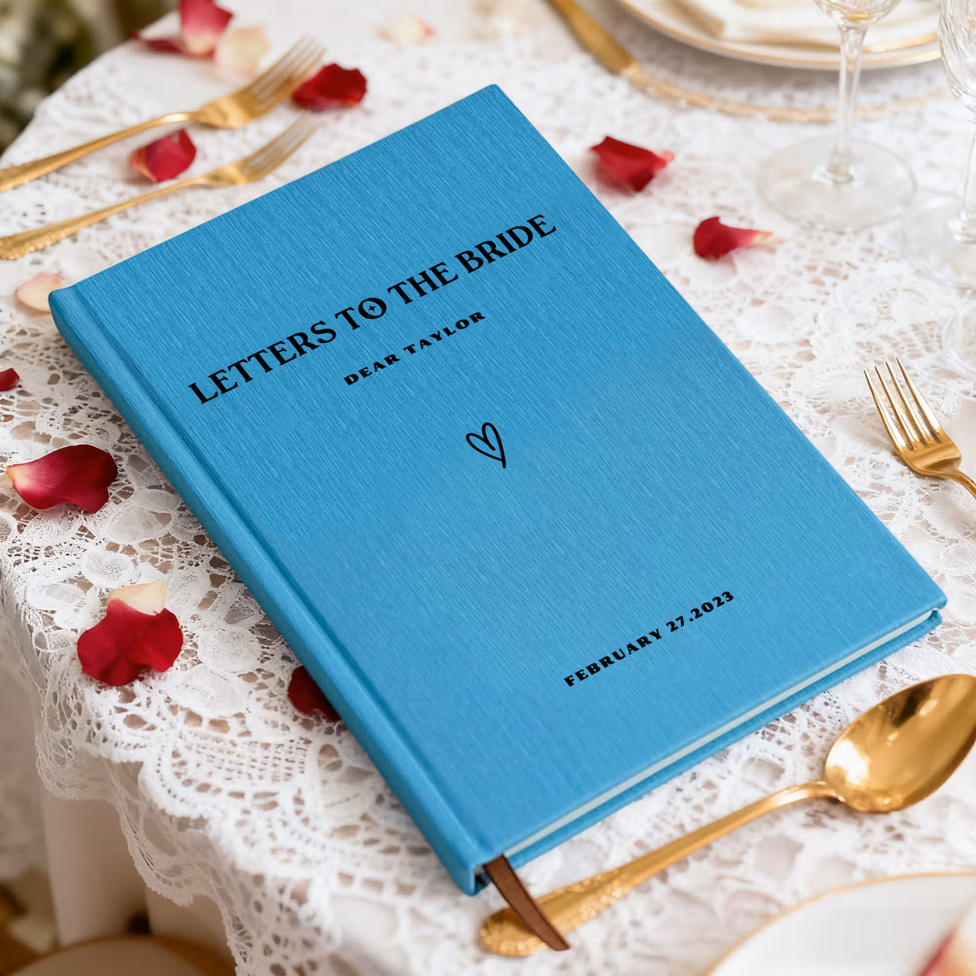 Personalized Letters to the Bride Couple A5 Journal Notebook with Name and Date Wedding Anniversary Gift for Bride Couple