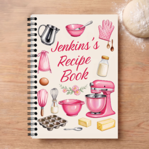 Personalized Mixer Recipe A5 Notebook with Name Daily Use Diary Birthday Gift for Cooking Lover